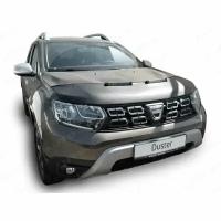 Дефлектор капота Кожаный для RENAULT DUSTER 2015 -2021 I Рестайлинг (Рено Дастер)