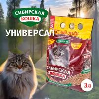 Наполнитель сибирская кошка впитывающий цеолитовый для кошек Универсал (3 л)