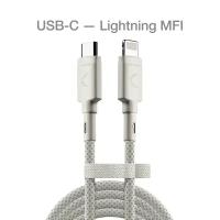 Кабель COMMO Range Cable USB-C — Lightning MFI, 2.2м, Light Gray