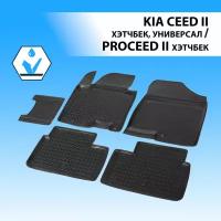 Коврики Салона Kia Ceed, Proceed Черный Полиуретан Rival 12801001 Kia Ceed, Proceed Rival арт. 12801001