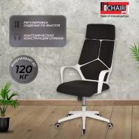 Кресло компьютерное Easy Chair для руководителя, черное, с подлокотниками, ткань, крестовина из пластика