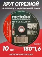 Круг отрезной по металлу 180*1.6 Metabo, диск отрезной 180