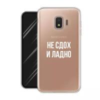 Силиконовый чехол на Samsung Galaxy J2 Core (2020) / Самсунг Галакси J2 Core (2020) "Не сдох и ладно", прозрачный