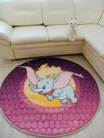 Детский круглый коврик "Летающий слон" 150см