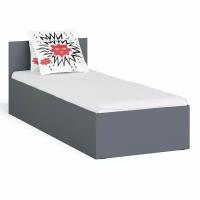 Кровать Мори 800 цвет графит, ШхГхВ 83,5х203,5х70 см, сп.м. 800х2000 мм, без матраса, основание есть