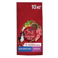 Purina One корм для взрослых собак средних и крупных пород Ягненок и рис, 10 кг