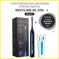 Электрическая звуковая щетка Revyline RL 070 черная + Зубная паста Revyline Smart, 75 г