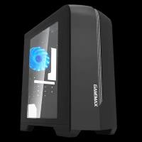 Корпус GameMax Компьютерный без блока питания mATX/ H601 mATX case, black, w/o PSU, w/1xUSB3.0+1xUSB2.0+HD-Audio, w/1x12mm Blue Led fan