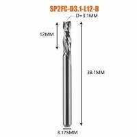 Dreanique компрессионная фреза по дереву для чпу (3.175х12х38х3.175 Z2) SP2FC-D3.1-L12 39865