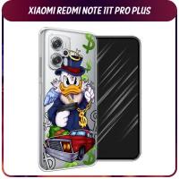 Силиконовый чехол на Xiaomi Poco X4 GT/Redmi Note 11T Pro/11T Pro Plus / Сяоми Поко X4 GT/Редми Нот 11T Pro/11T Pro Plus "Scrooge McDuck with a Gold Chain", прозрачный