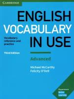 English Vocabulary in Use. Advanced. Third Edition. Book with Answers | McCarthy Michael