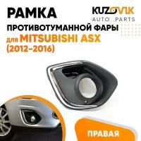 Рамка противотуманной фары правая Mitsubishi ASX (2012-2016) хром