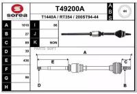 EAI GROUP T49200A T49200A_привод правый! 1010mm D44 ABS\ Renault Espace III 2.2DCi G9T710 00-02