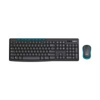 Комплект клавиатура + мышь Logitech Wireless Combo MK275, черный/голубой