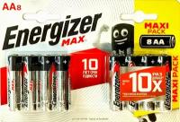 Батарейка Energizer Max AA/LR6, в упаковке: 8 шт