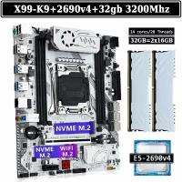 Комплект материнская плата Juxieshi X99-K9 + Xeon 2690V4 + 32GB DDR4 3200Mhz