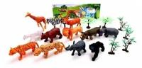 Набор фигурок дикие животные 12 шт: слон, леопард, лев, жираф, зебра, бегемот, носорог, тигр, медведь, обезьяна, олень, 10-16см, 929-21А