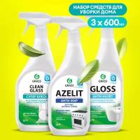 Набор для уборки Azelit + Gloss + Clean Glass спрей 600 мл