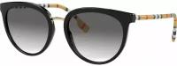 Женские солнцезащитные очки Burberry BE 4316 385311, цвет: черный, цвет линзы: серый, кошачий глаз, пластик