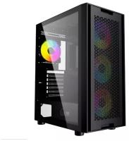 Корпус Powercase Alisio X4B, Tempered Glass, 4x 120mm 5-color fan, чёрный, ATX (CAXB-L4)