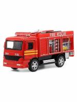 Машинка металлическая Kinsmart KinsFun 1:32 Пожарная Rescue Fire Engine инерционная, двери открываются. Красный