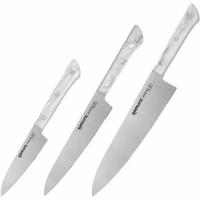 Набор ножей 3 в 1 Samura HARAKIRI SHR-0220AW/K, 11, 23, 85, корроз.-стойкая сталь, белый акрил