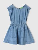 Джинсовое платье с открытой спиной United Colors of Benetton для девочек 24P-4AD6CV029-901-M