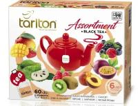 Чай чёрный Tarlton. Ассорти из 6 видов фруктового чая. 60 пакетов. Шри-Ланка