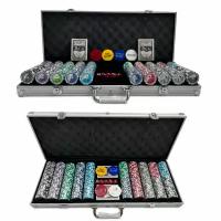 Набор для покера на 500 фишек в алюминиевом чемодане