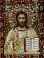 Алмазная мозайка (картина) Икона Иисус Христос, без подрамника. Размер готовой картины 30*40 см, холст 35*45 см
