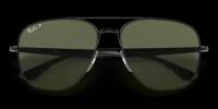 Мужские, женские солнцезащитные очки Ray-Ban RB 3683 002/58, цвет: черный, цвет линзы: зеленый, авиаторы, металл