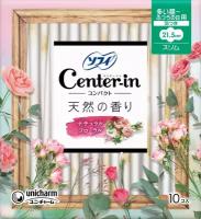 UNICHARM Center in Normal Гигиенические прокладки для женщин для дней со средними выделениями с крылышками цветочный аромат, 21,5см 10шт
