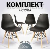 Комплект из 4-х пластиковых стульев SC-001В, черный