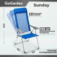 GOGARDEN SUNDAY Кресло складное синий 5 позиций