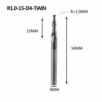 Dreanique конусная фреза по дереву (R1.0 L15 d4 покрытие TiAlN) P2BC-R1.0-15-H4 39860