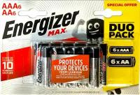 Батарека Energizer MAX 6xAAA + 6xAA, в упаковке всего 12шт