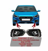 Окантовки противотуманных фар (ПТФ) Комплект (2 шт.) Hyundai Solaris 2017-2020