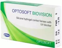 Контактные линзы Optosoft BioVision,(6 линз), 6 шт., D -2.25, R 8.6, Ежемесячные