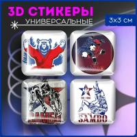 Наклейки на телефон стикеры 3D объемные спорт Самбо