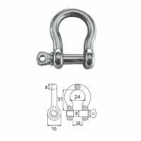 Скоба такелажная подкова с винтовым пальцем 8 мм сталь AISI 316