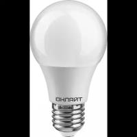Лампа светодиодная онлайт 71648, E27, A60, 7 Вт, 4000 К