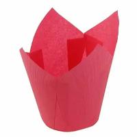 Капсулы бумажные "Тюльпан" d-50мм h-80мм темно-розовые уп/180шт
