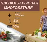 Плёнка укрывная 3*10м; 80мкм, плёнка защитная, плёнка для парников