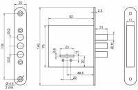 Замок врезной сувальдный Сам ЗВ8-4С/15 (без отв. планки), 5 кл. /76604/