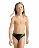 Arena плавки м SWIM BRIEFS GRAPHIC JR black-soft green