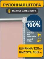 Рулонные шторы блэкаут Плайн Пыльная роза DECOFEST 120 см на 160 см, жалюзи на окна