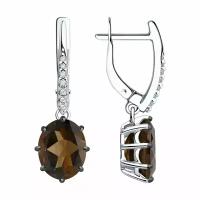 Серьги Diamant из серебра с раухтопазами и фианитами 94-321-02054-4