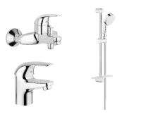 Комплект смесителей для ванной NB0003-2 Grohe Euroeco, хром