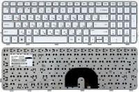 Клавиатура для HP Pavilion dv6-6151er серебристая с рамкой