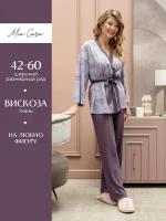 Комплект домашний женский / пижама Mia Cara AW22WJ360A Rosa Del Te сливовый полосы р.50-52